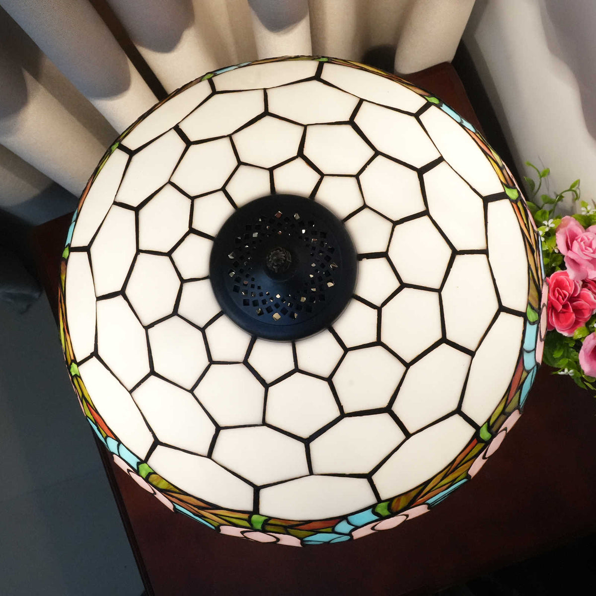 Tiffany Style Floral Stained Glass Table Lamp