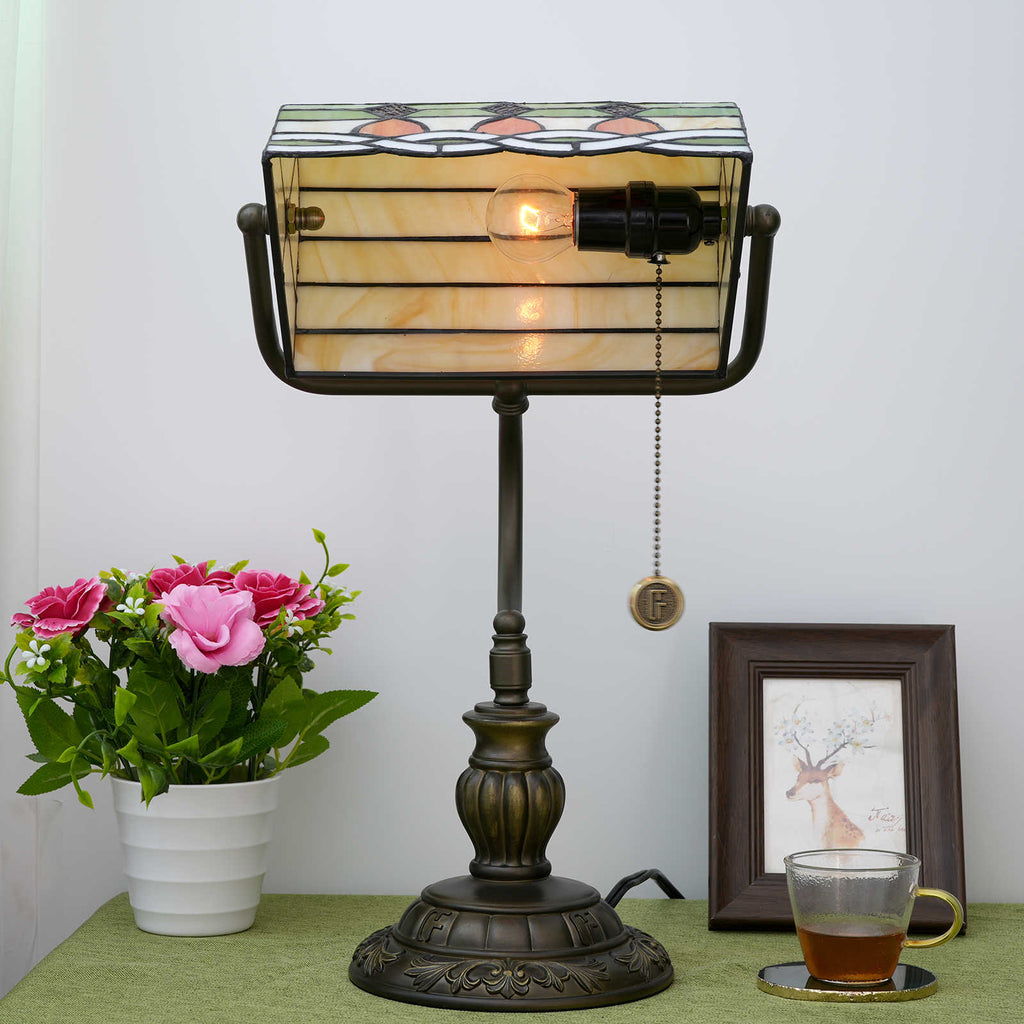 Tiffany Table Lamp in Mosaic Stained Glass