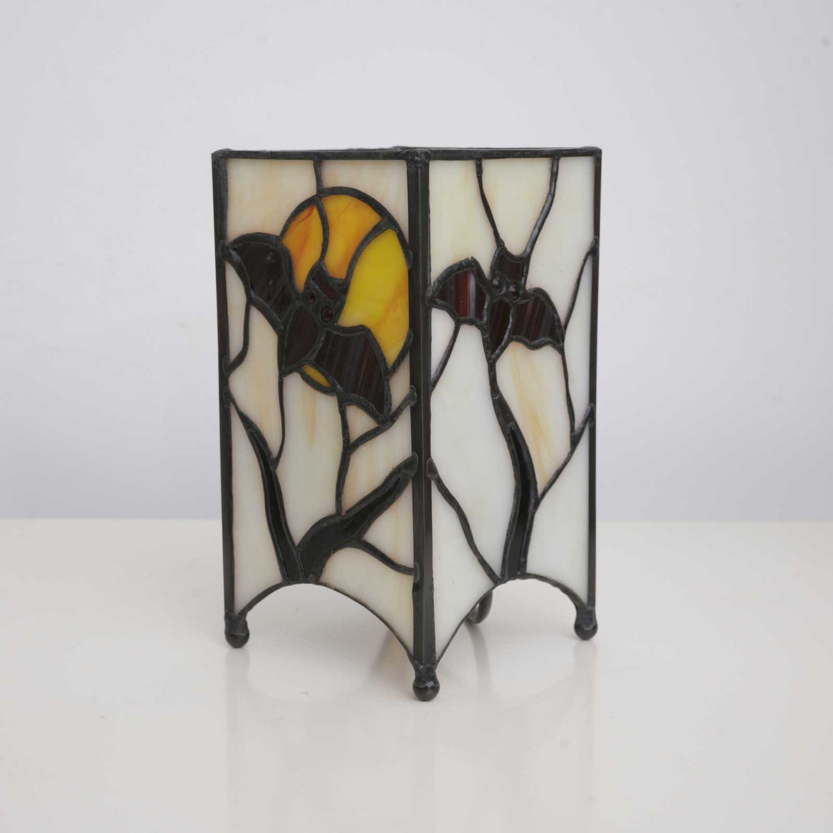 Bat and Moon Stained Glass Bedside Lamp
