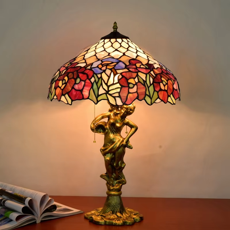Tiffany Table Lamp in Tinted Glass for Women