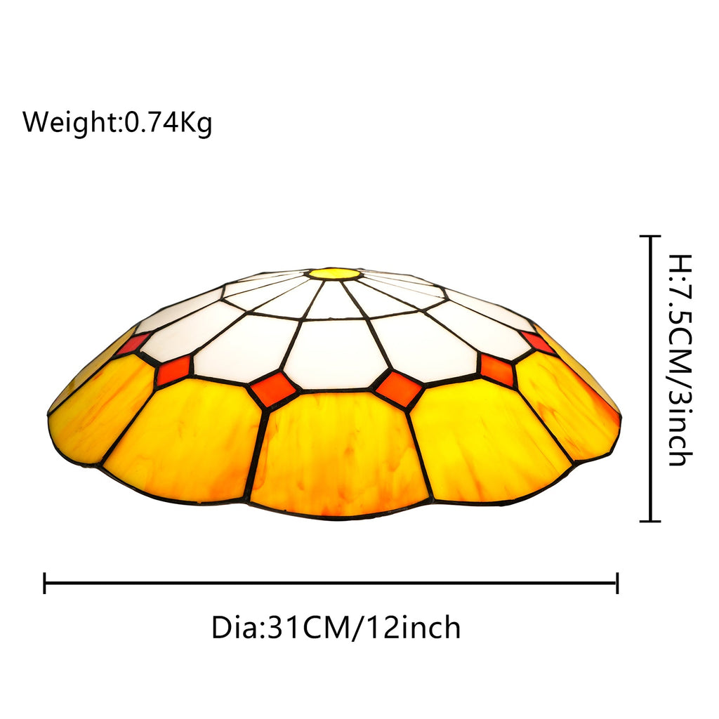 Amber Tiffany Style Tinted Glass Lampshade