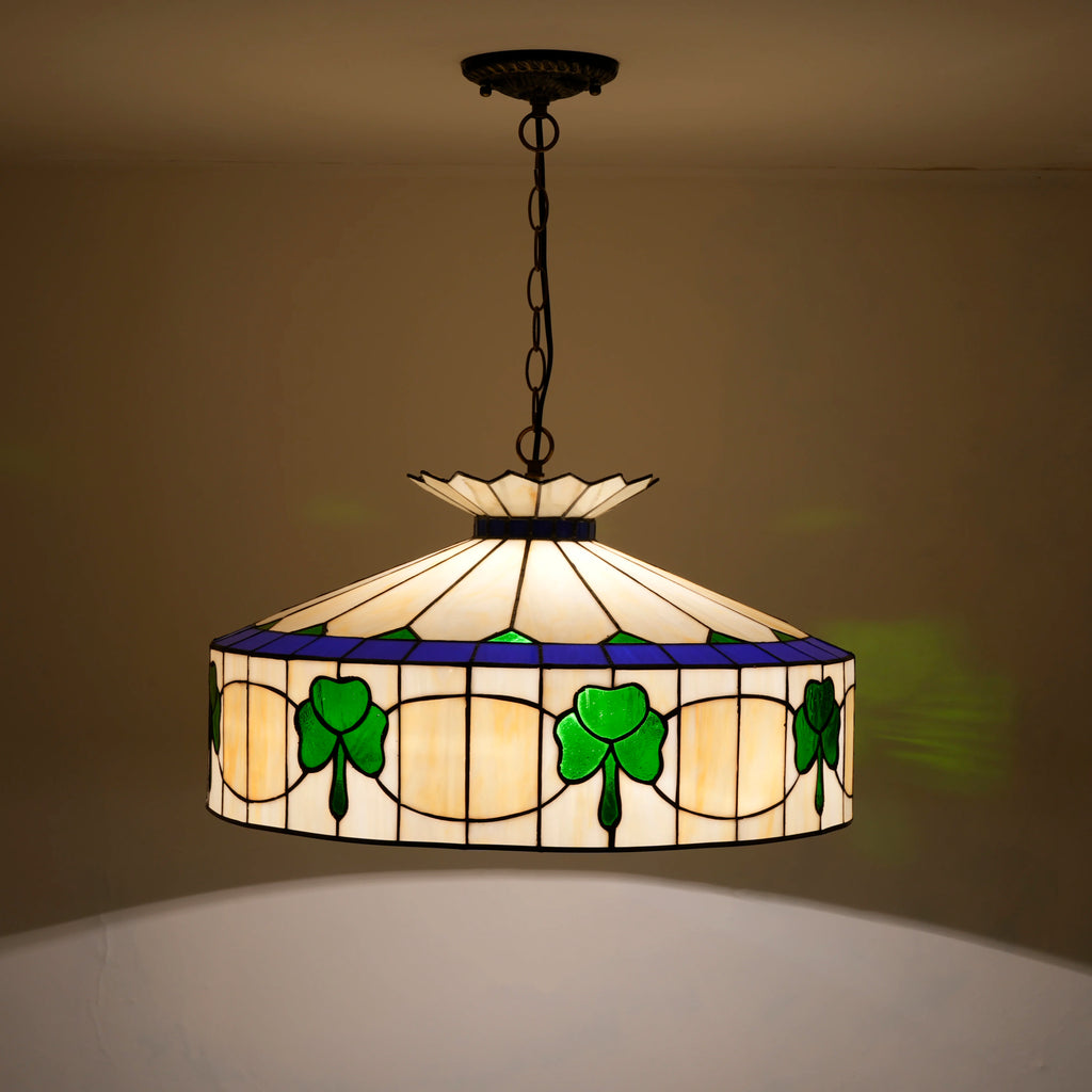 Custom Tiffany Stained Glass Lamps Pizza Clover Lamp Villa Staircase Additional Staircase Chandelier Dining Room Pendant Lights