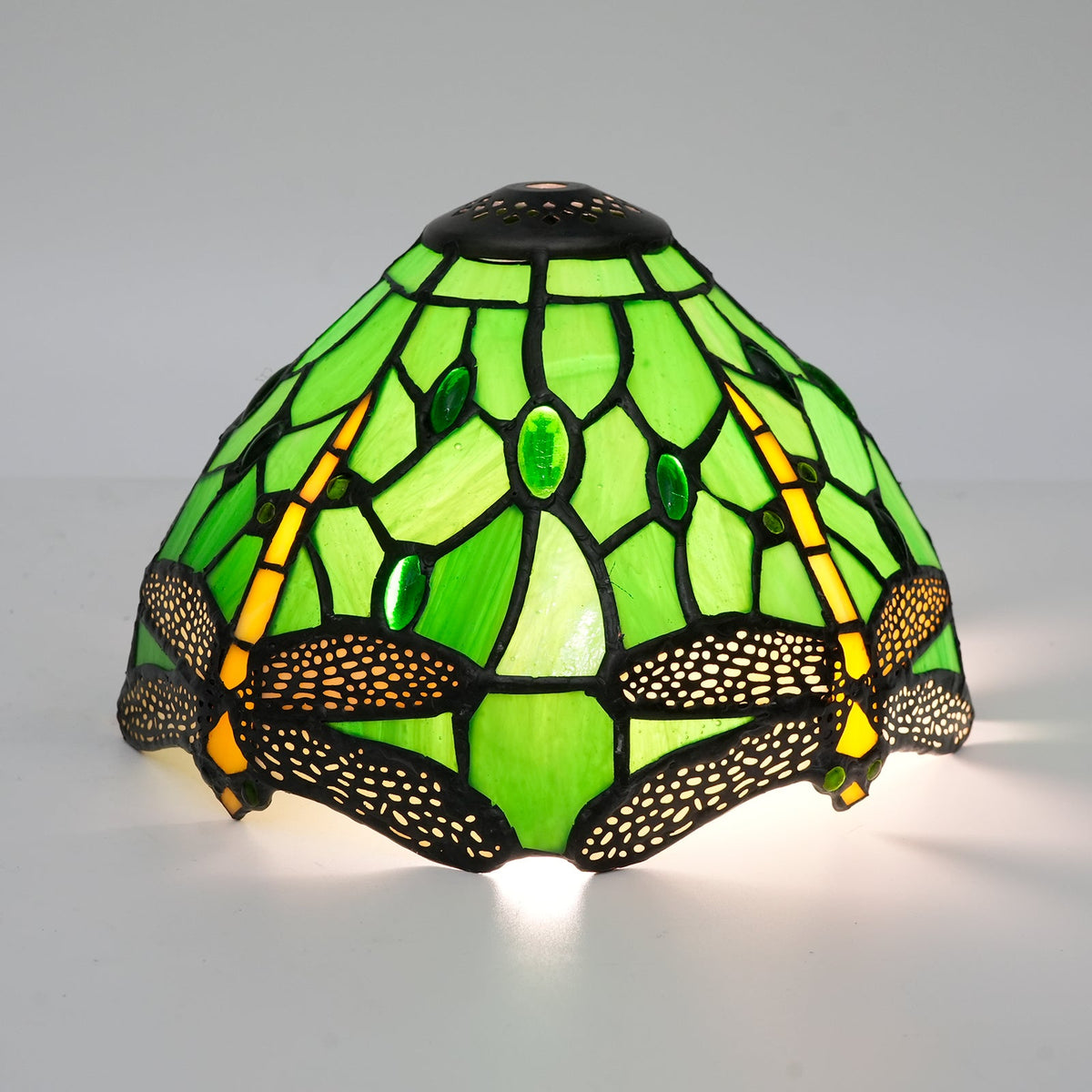 Emerald Green Dragonfly Tiffany Stained Glass Lampshade