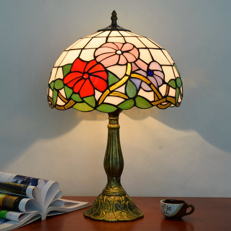 Floral Stained Glass Tiffany Table Lamp