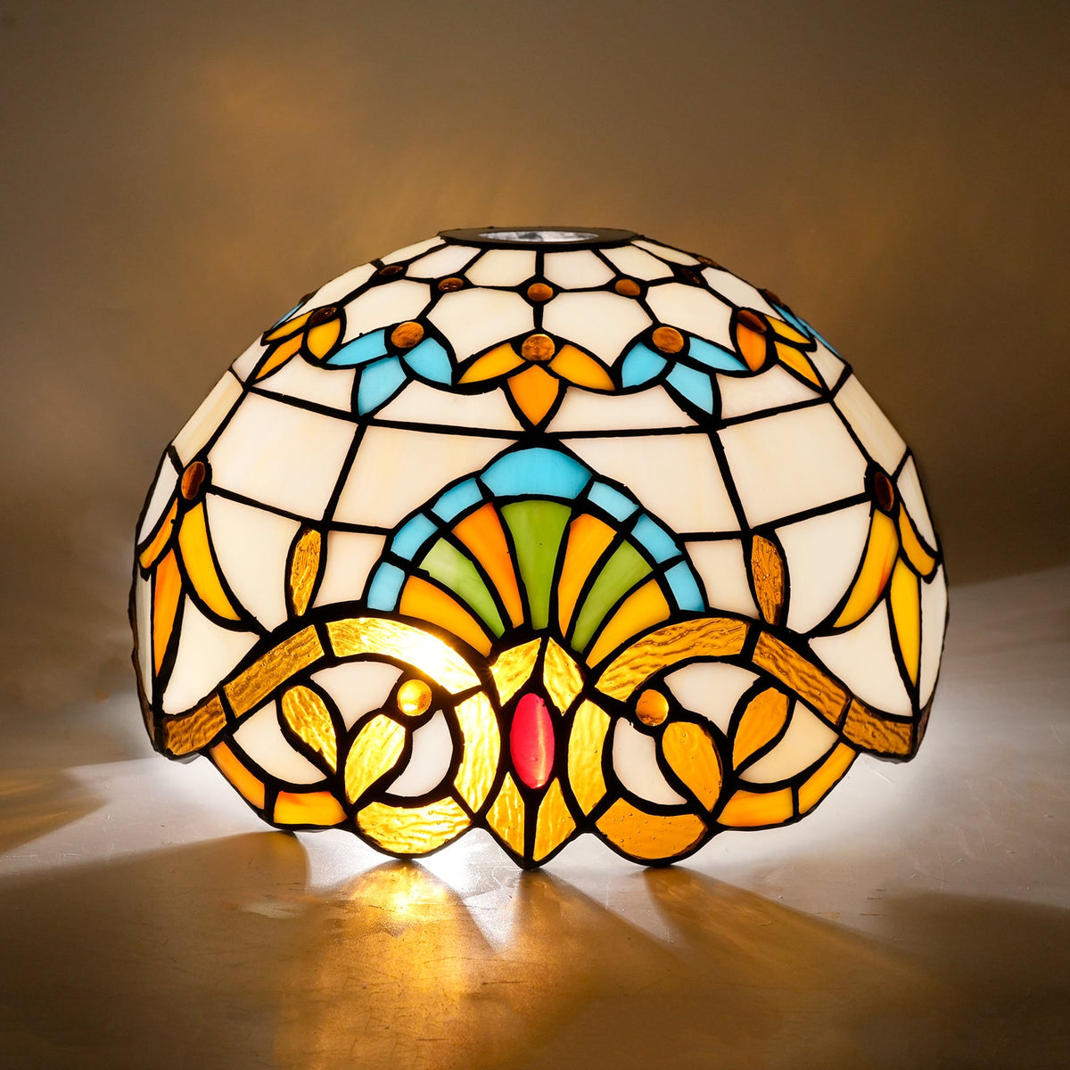 Floral Tiffany Style Stained Glass Lampshade