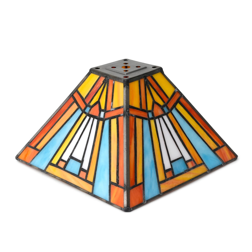 Geometric Art Deco Tinted Glass Lampshade