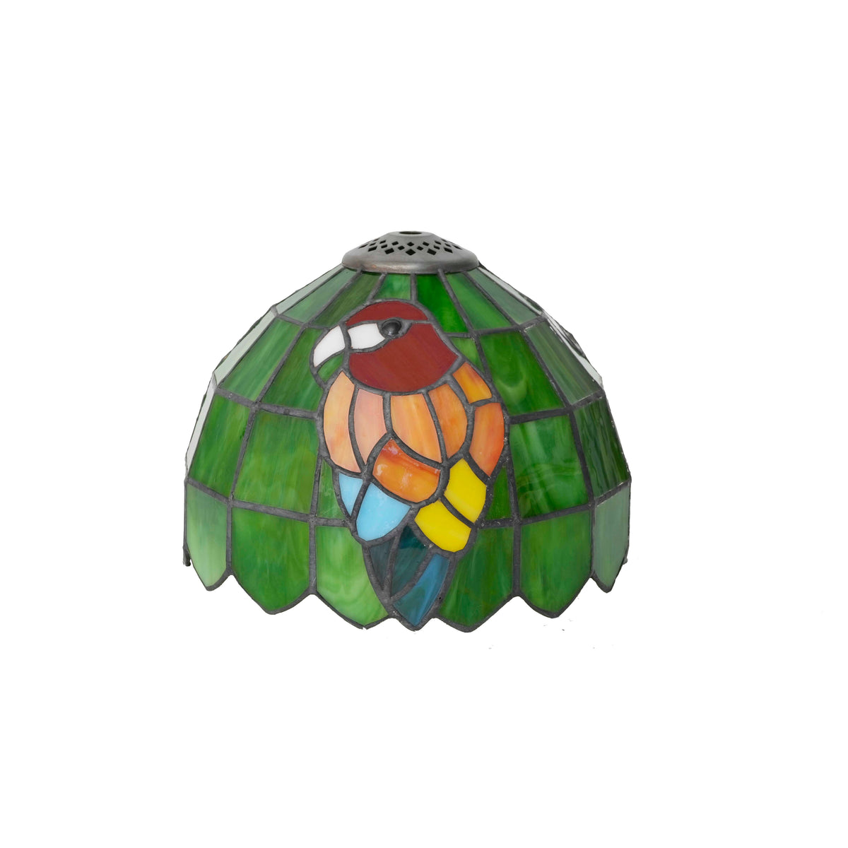 Green Parrot Stained Glass Tiffany Lampshade