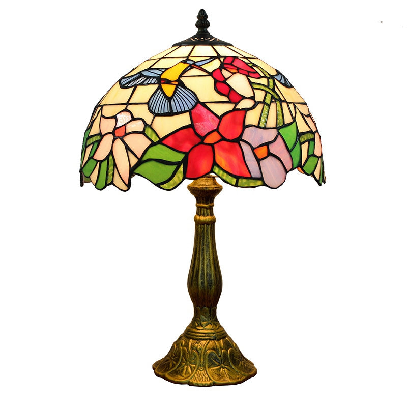 Hummingbirds Tiffany Style Stained Glass Table Lamp