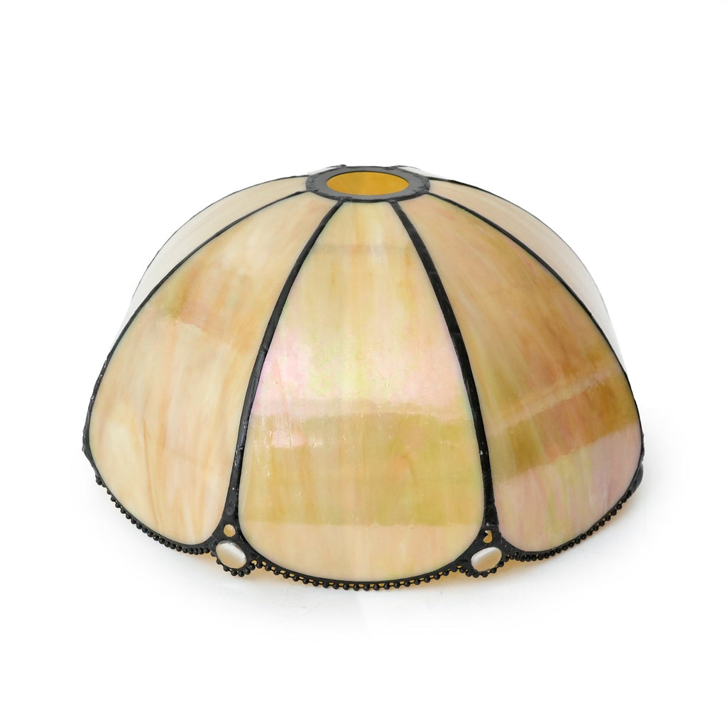 Iridescent Mother-of-Pearl Lampshade with Scalloped Edge