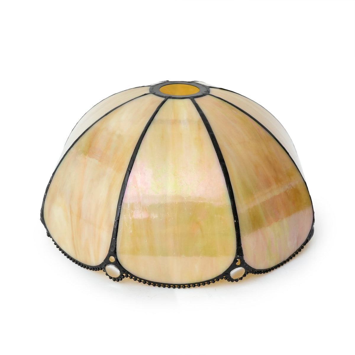 Iridescent Mother-of-Pearl Lampshade with Scalloped Edge