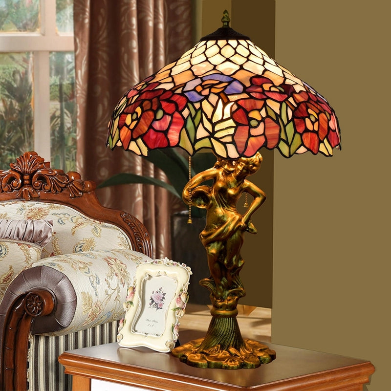 Tiffany Table Lamp in Tinted Glass for Women