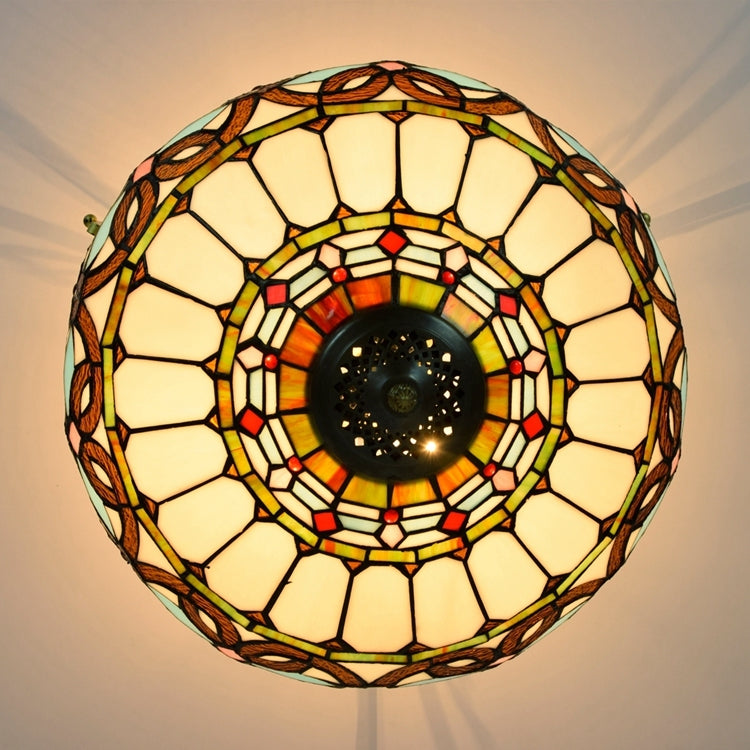 Floral Tiffany Style Stained Glass Ceiling Light