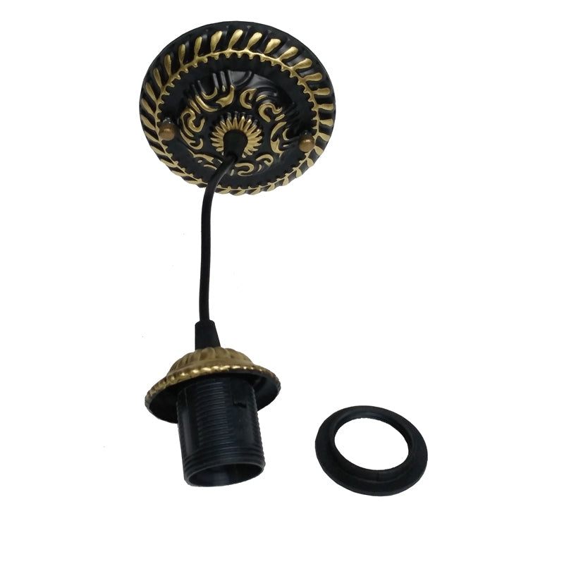 Tiffany-style stained glass pendant lamp in blue with green leaves