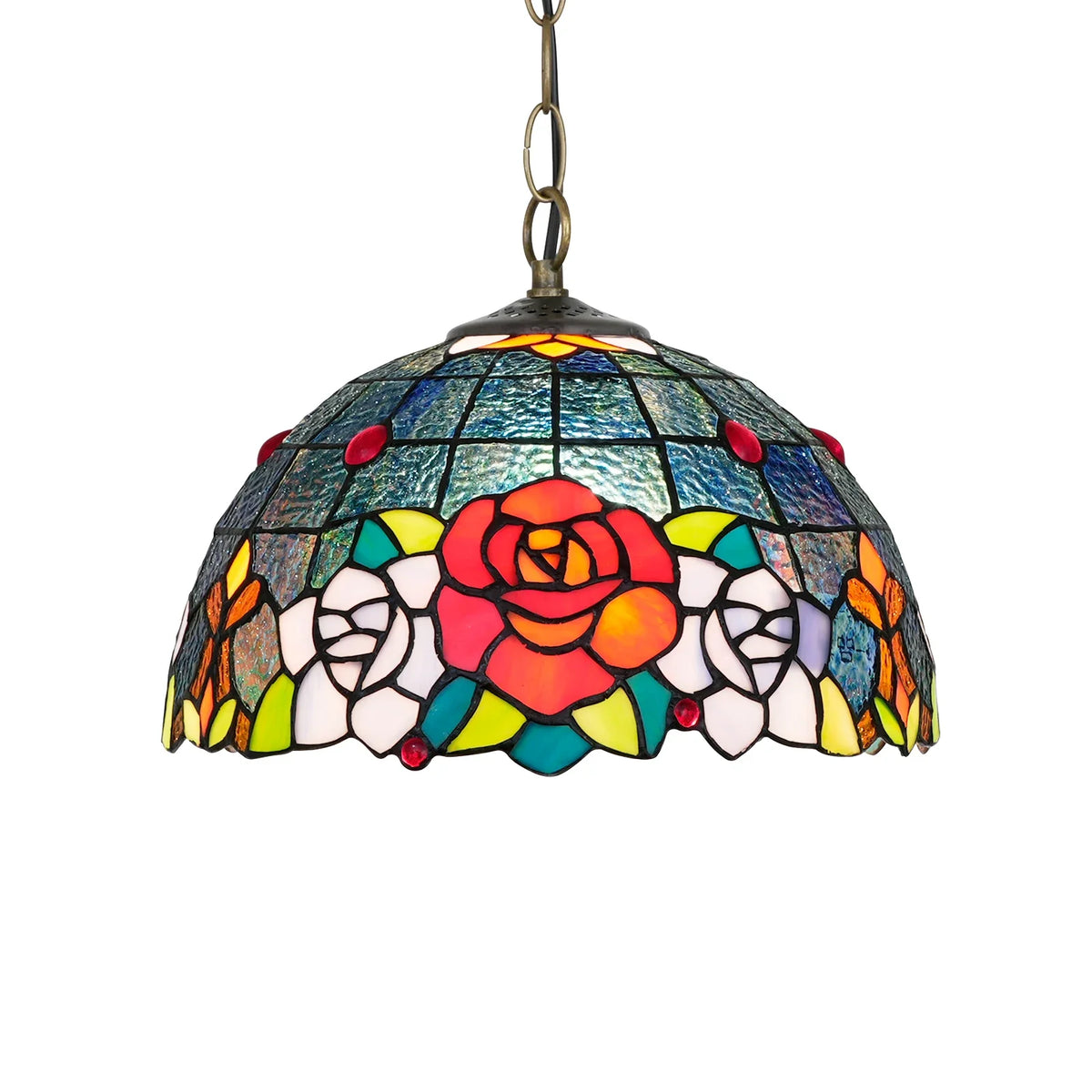 Modern glass pendant lamp for villa living room, large 12-inch modern luxury restaurant chandelier in pink tinted glass