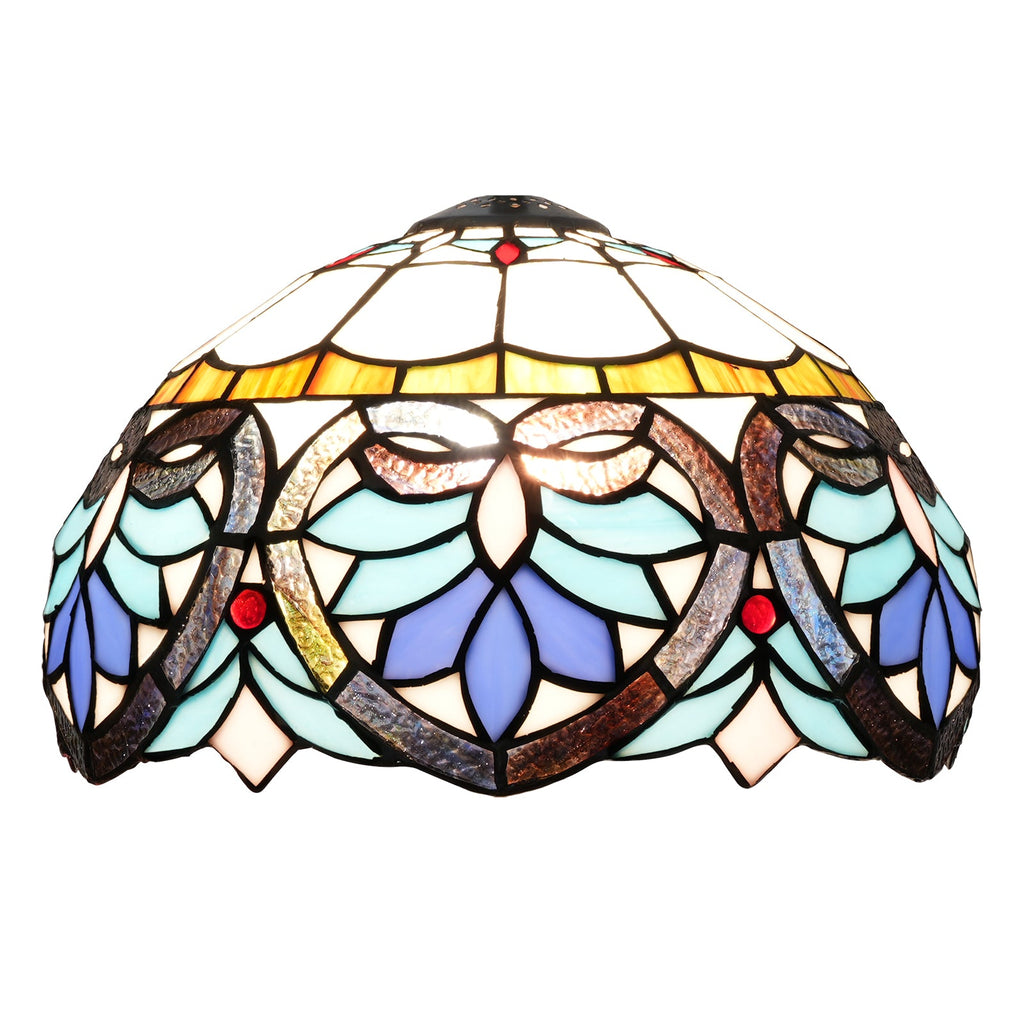 Multicolor Floral Tinted Glass Lampshade