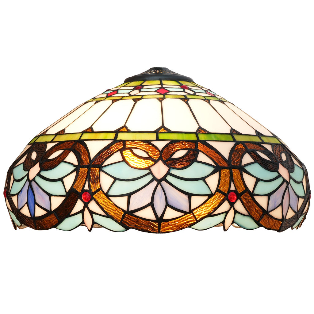 Multicolor stained glass lampshade in Tiffany style