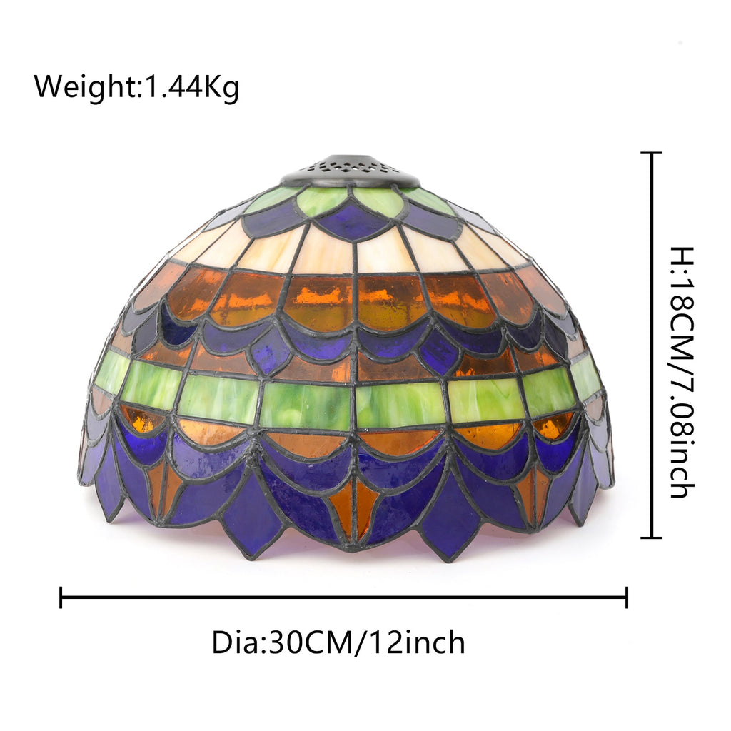 Multicolored Tiffany-Style Tinted Glass Lampshade