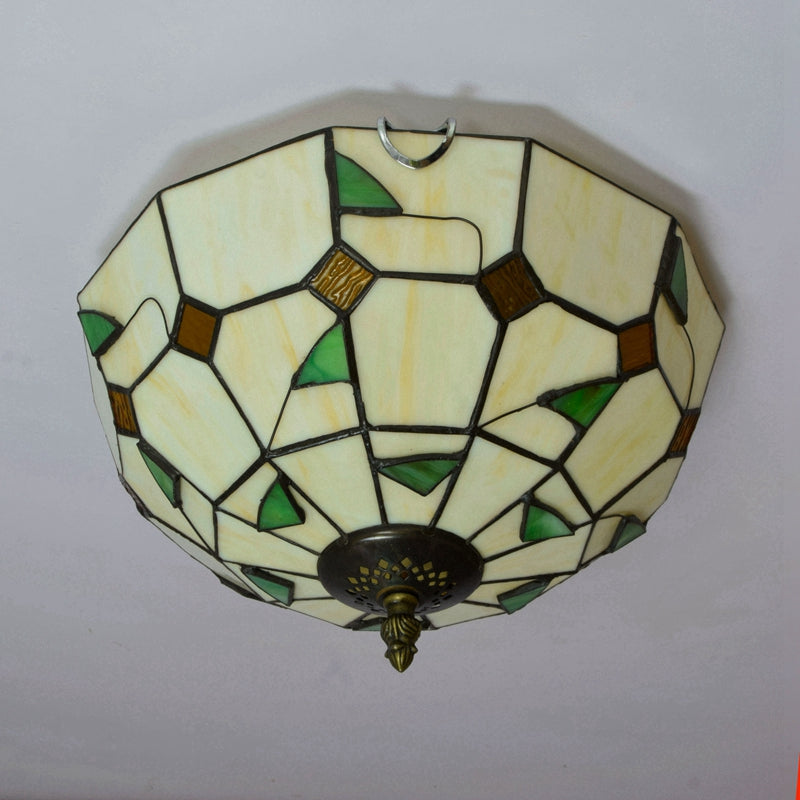 Octagonal Tiffany Style Stained Glass Ceiling Light
