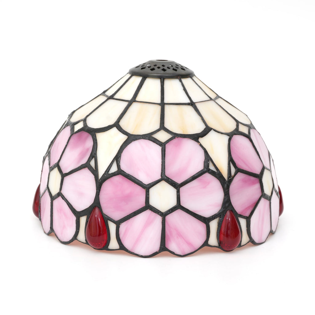 Pink and Cream Tiffany Tinted Glass Lampshade