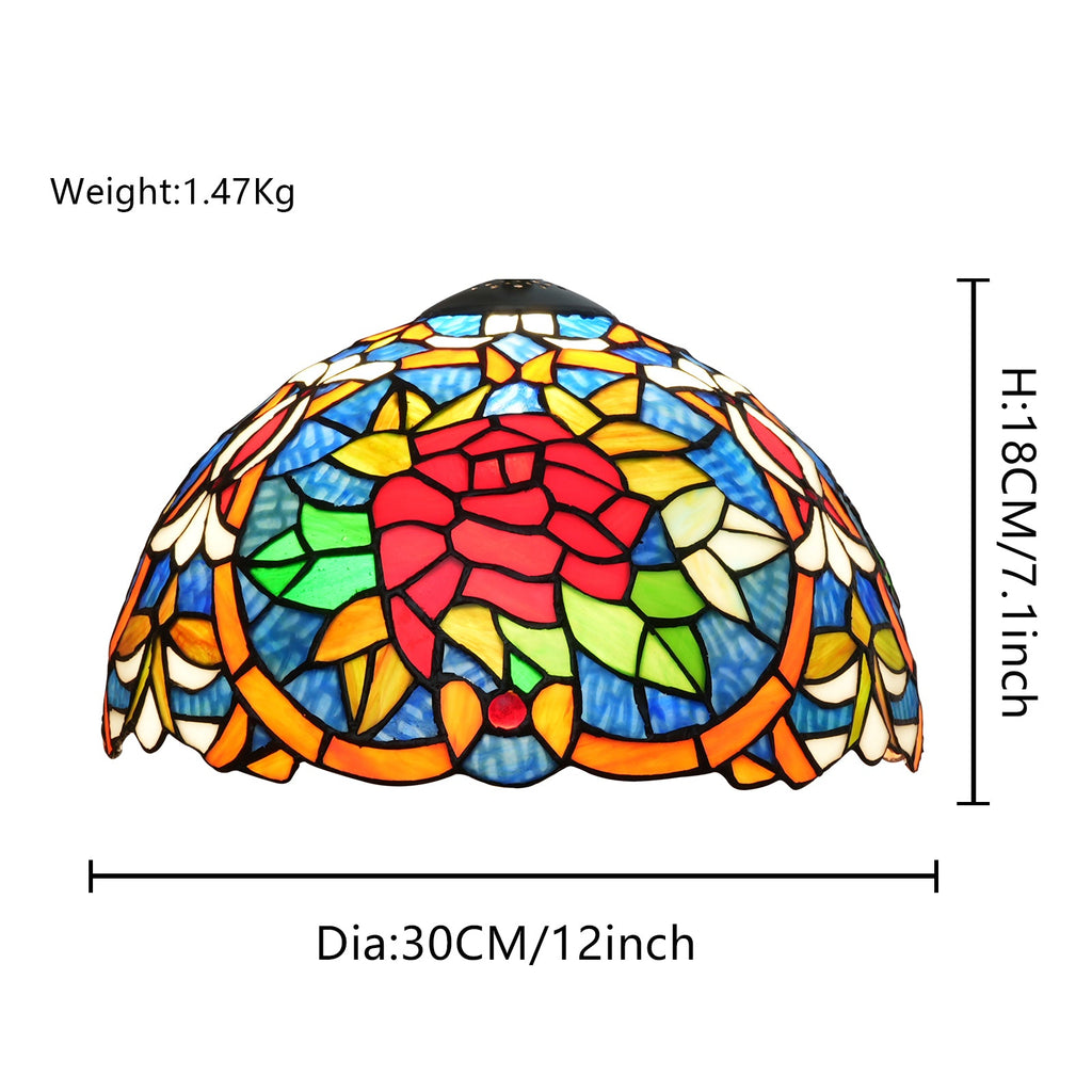 Pink Tiffany Style Stained Glass Lampshade