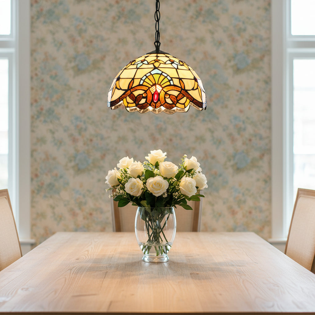 Tiffany Style Stained Glass Hanging Decoration Ø30cm
