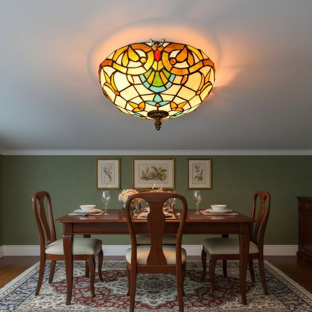 Multicolor Tiffany Stained Glass Ceiling Light
