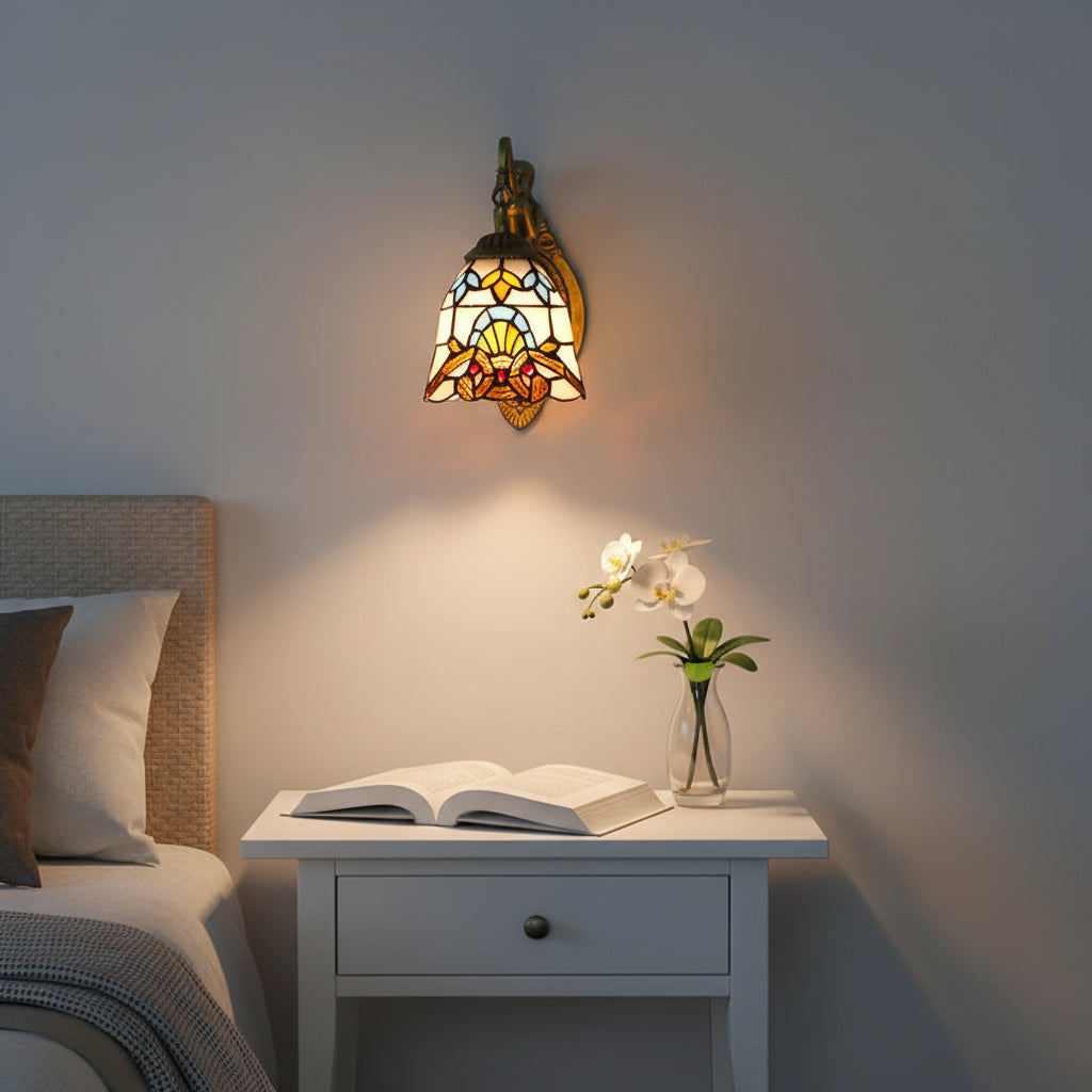 Mermaid Wall Sconce in Antique Bronze and Tinted Glass