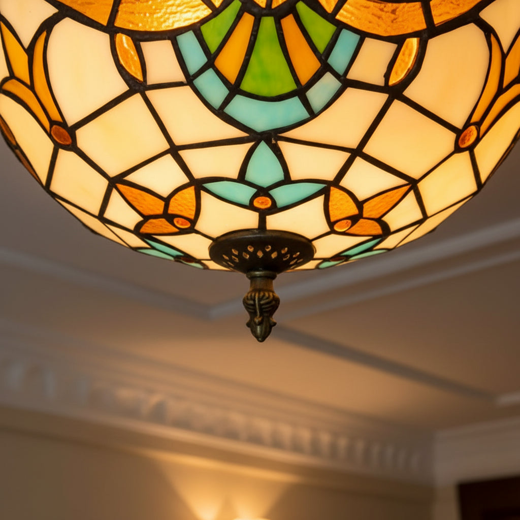 Multicolor Tiffany Stained Glass Ceiling Light