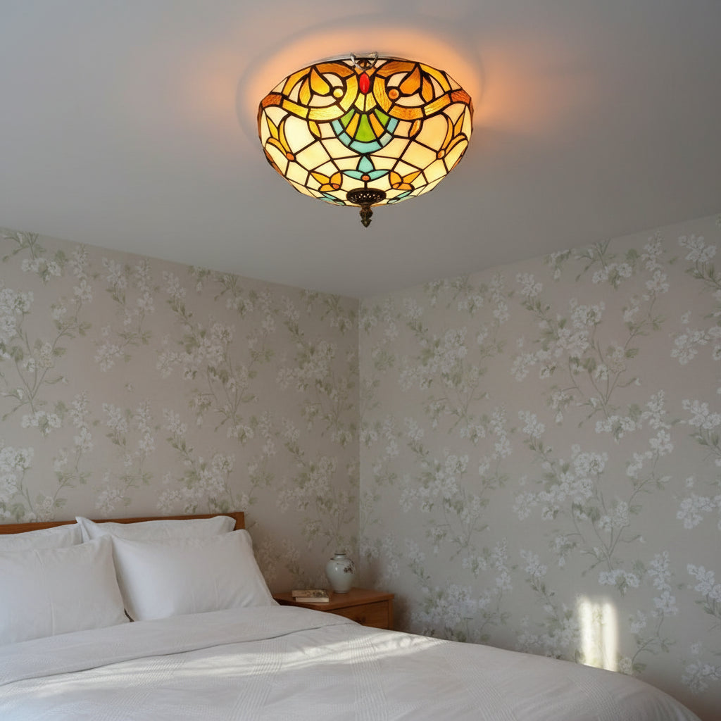 Multicolor Tiffany Stained Glass Ceiling Light