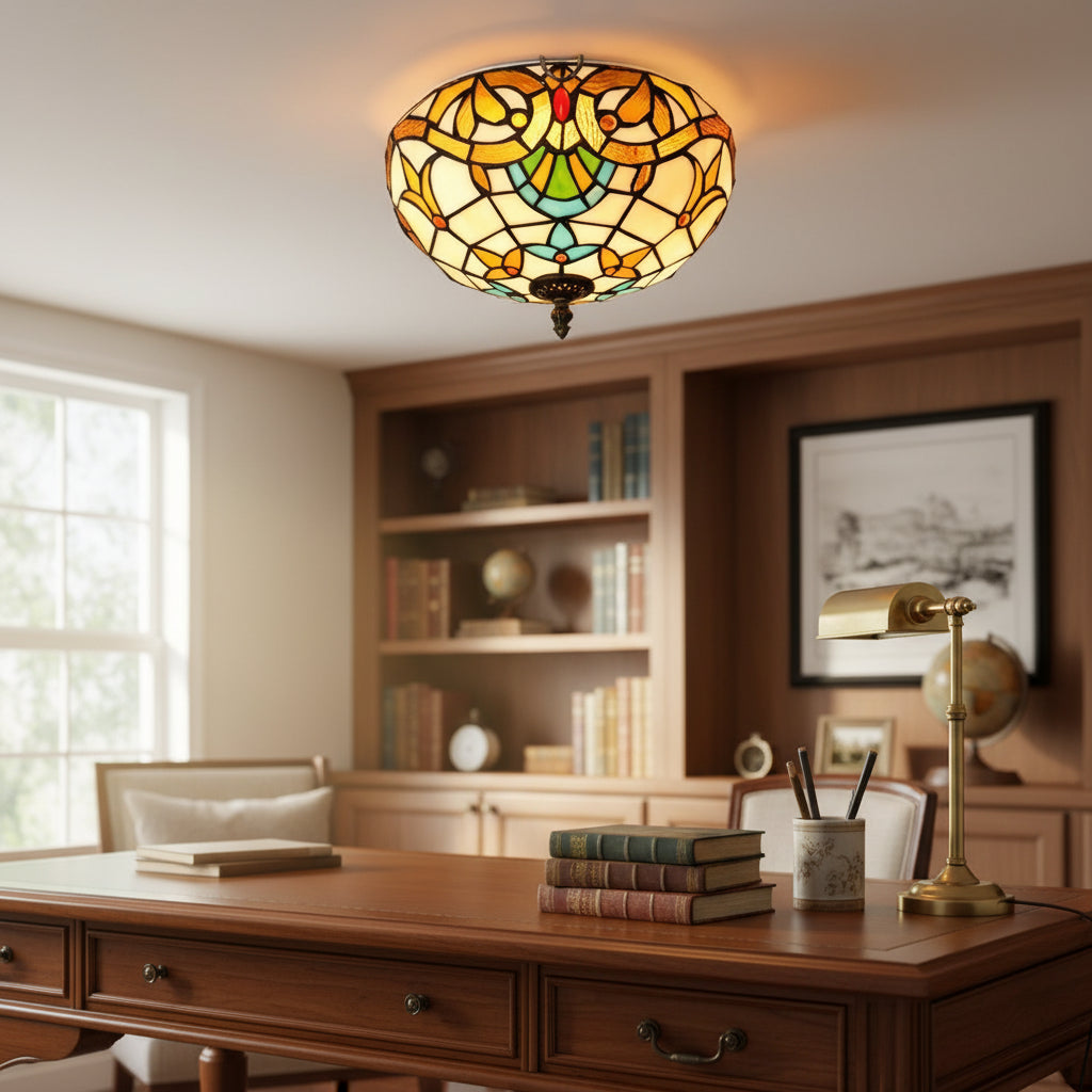 Multicolor Tiffany Stained Glass Ceiling Light
