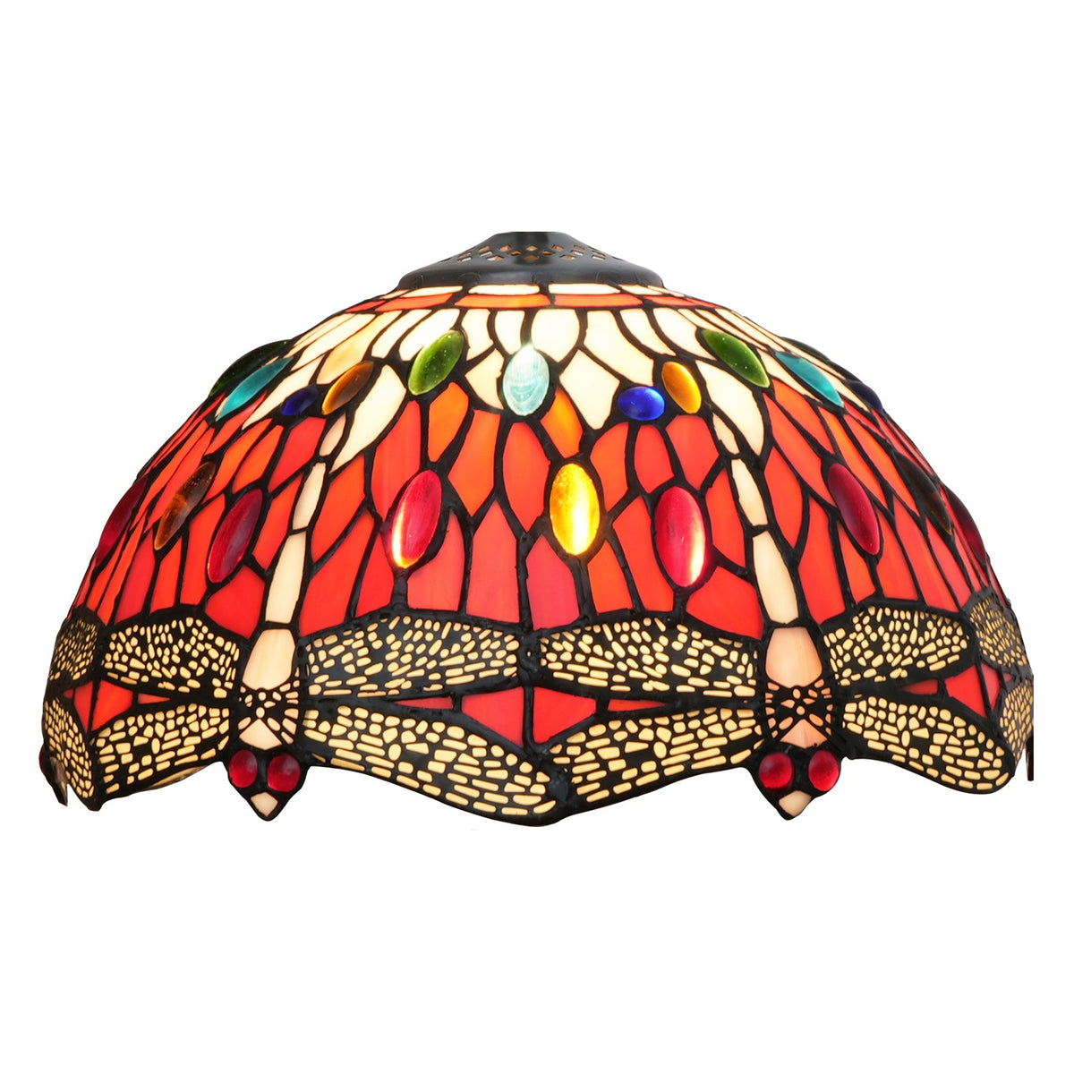 Red Dragonfly Tiffany Tinted Glass Lampshade