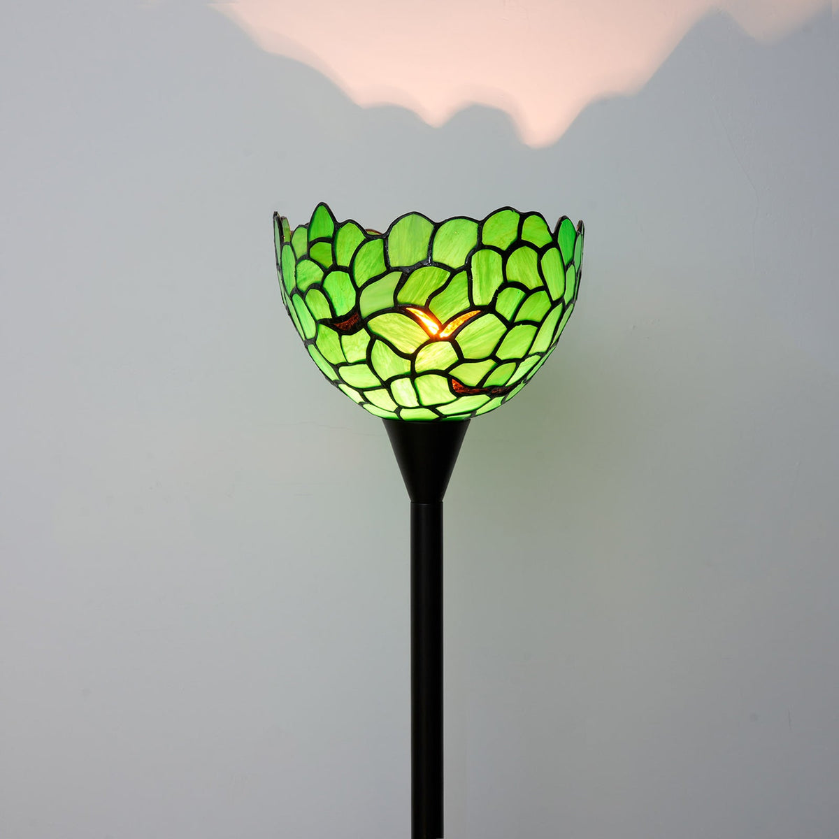 Tiffany Floor Lamp in Green Mosaic Stained Glass