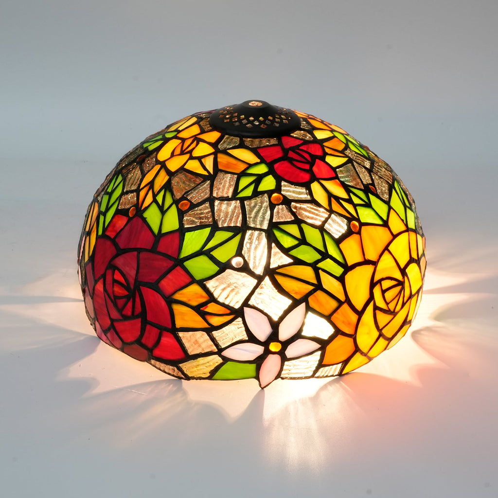 Tiffany Floral Mosaic Stained Glass Lampshade