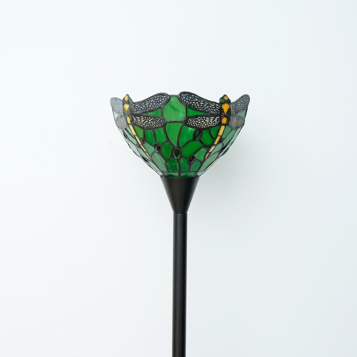 Tiffany Lamp in Green Tinted Glass with Dragonflies