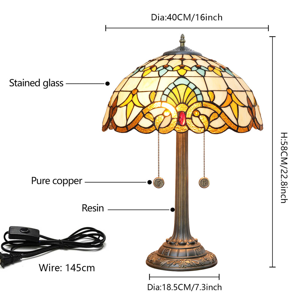 Tiffany Lamp in Stained Glass and Copper
