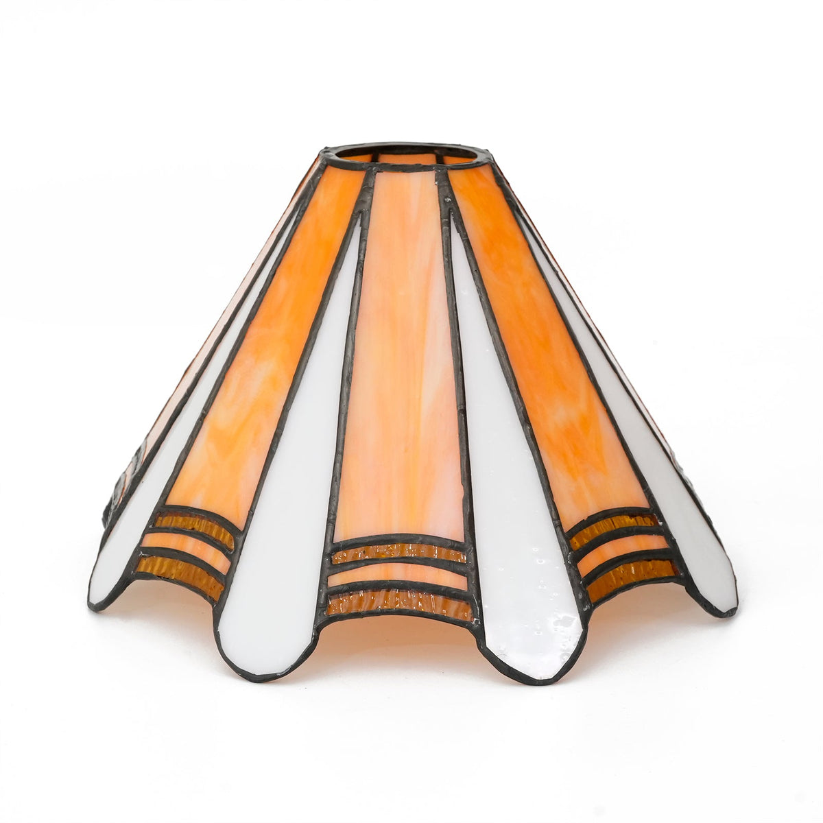 Tiffany Lampshade in Orange and White Marbled Glass