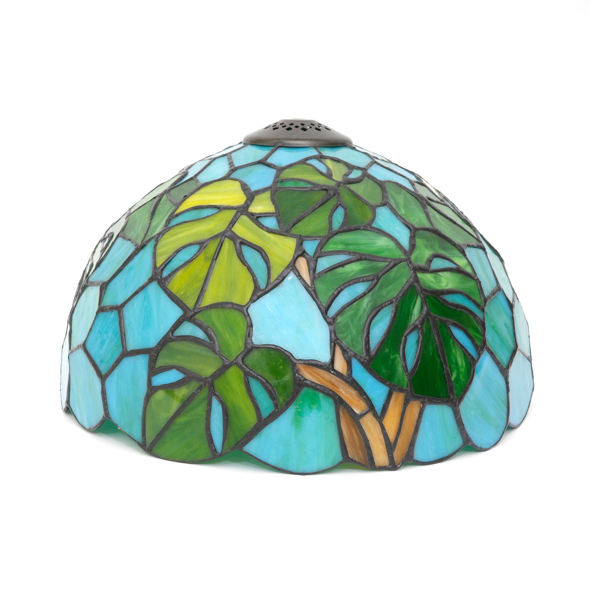 Tiffany Lampshade with Monstera Leaf Pattern