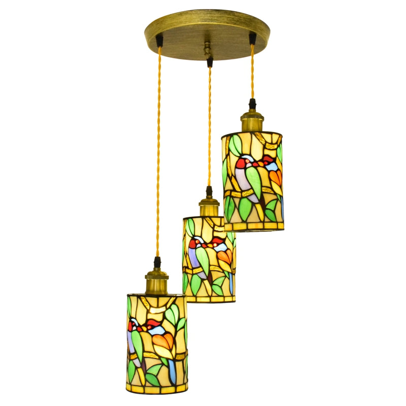 Tiffany Stained Glass Bird Pendant Light