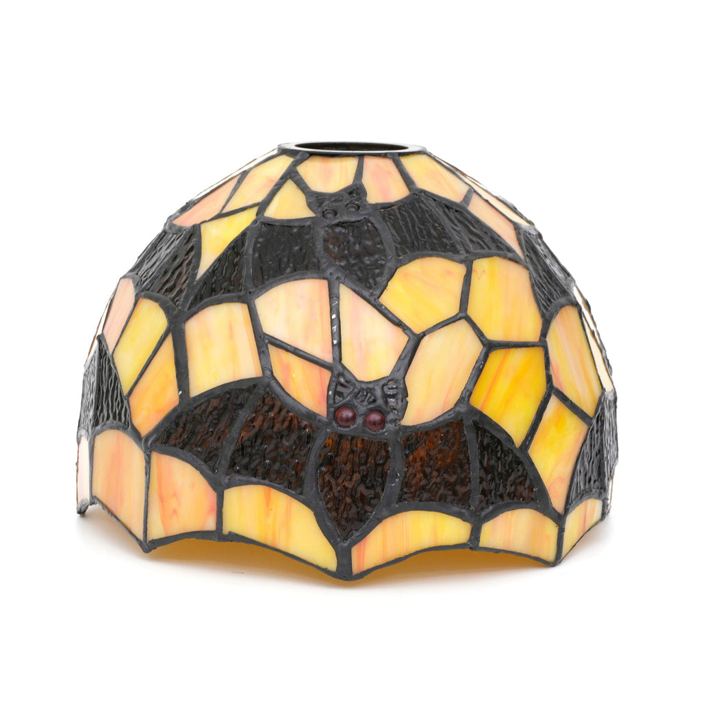 Tiffany-style bat-shaped tinted glass lampshade