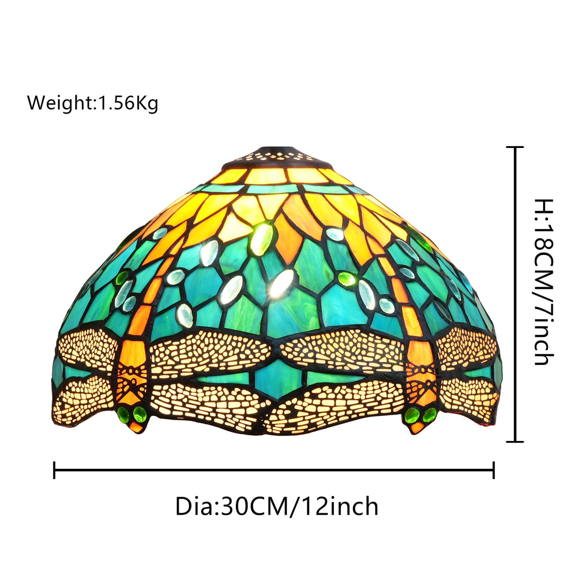 Tiffany Style Dragonfly Stained Glass Lampshade