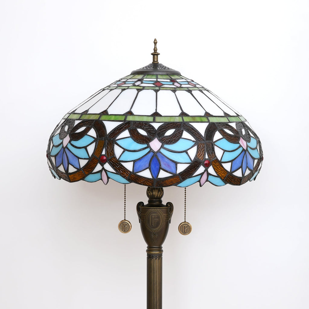 Tiffany Style Floor Lamp in Multicolored Stained Glass