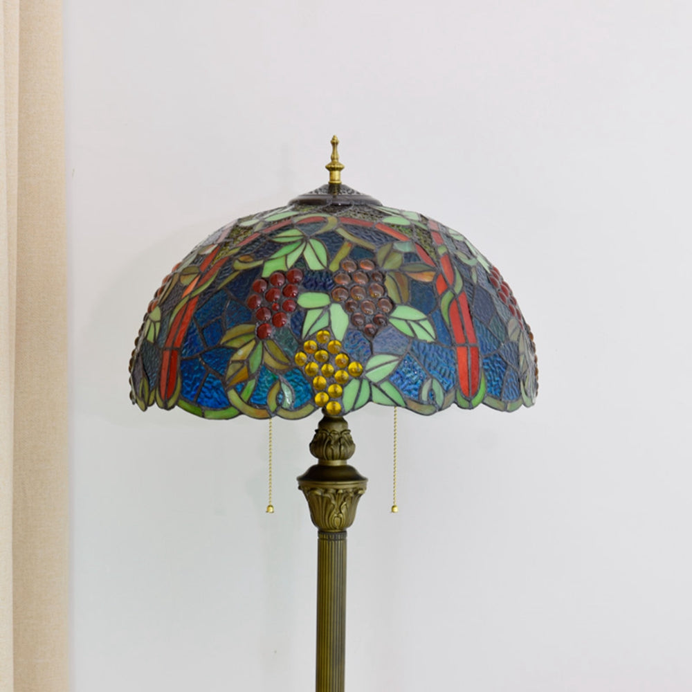 Tiffany Style Grape Stained Glass Floor Lamp