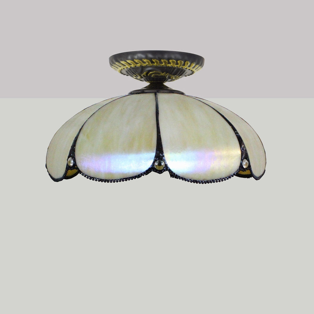 Tiffany Style Iridescent Glass Ceiling Light