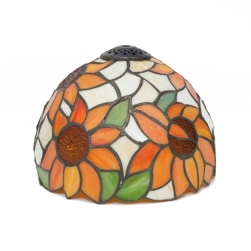 Tiffany-style lampshade in tinted sunflower glass