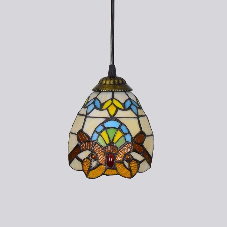 Tiffany Style Multicolor Stained Glass Pendant Light