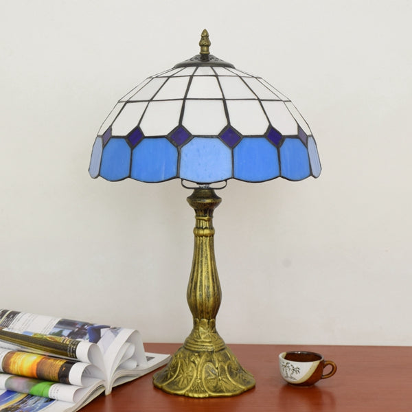 Tiffany Table Lamp in Blue Tinted Glass