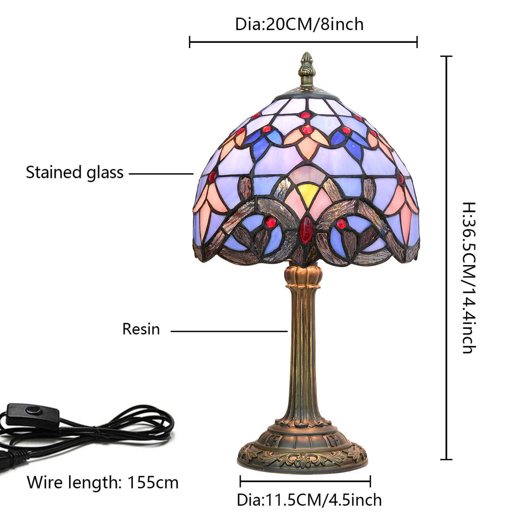 Tiffany Table Lamp in Multicolored Tinted Glass