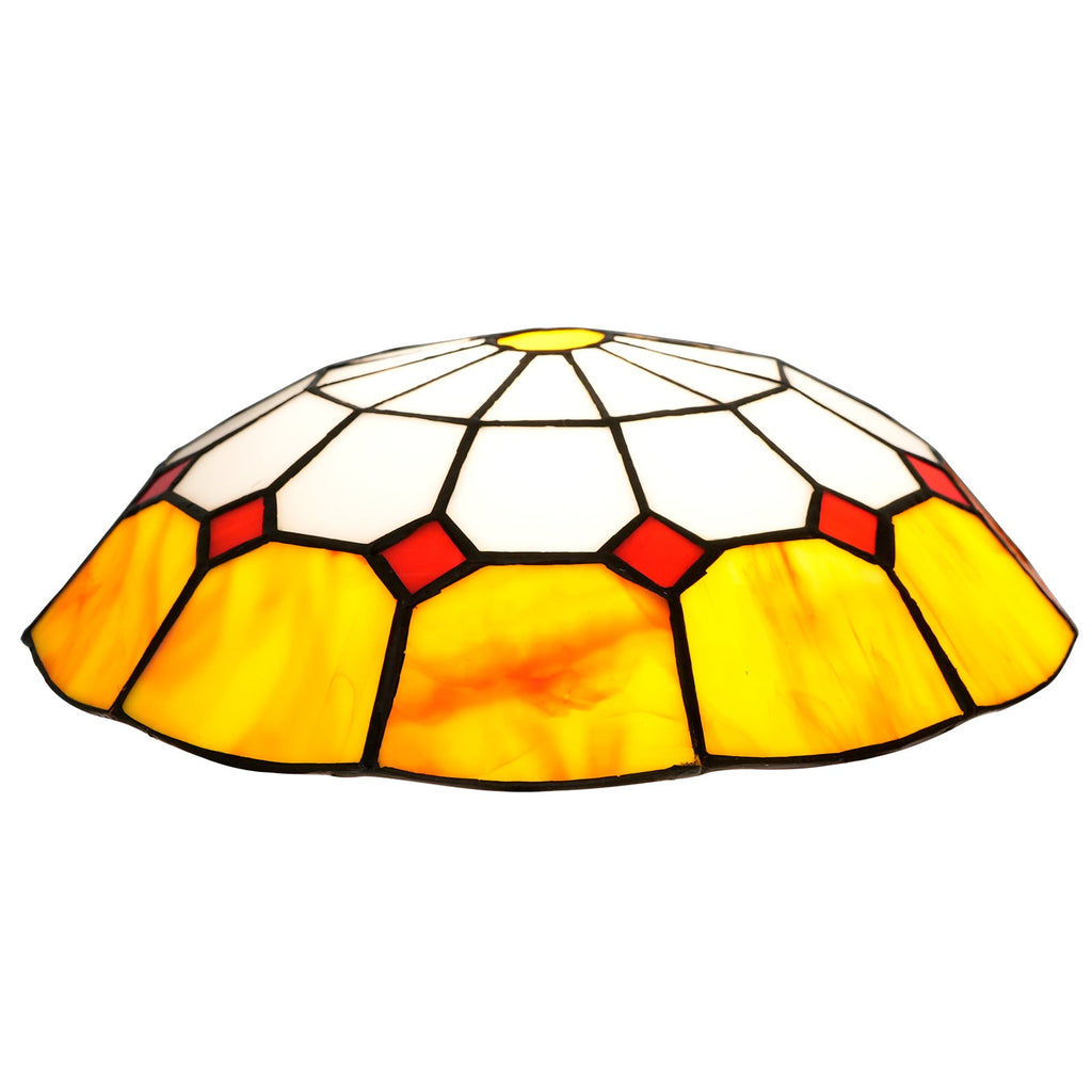 Yellow and Red Tiffany Style Tinted Glass Lampshade
